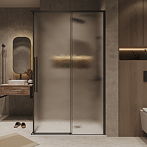 Душевой угол Grossman Galaxy 1/2.K33.01.12.21.02-1/2.K33.01.80L.21.02 120х80 профиль черный матовый/стекло шиншилла купить в интернет-магазине Sanbest