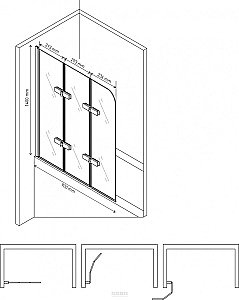Шторка для ванны BERGES СITY 2.0 062013 90x140 купить в интернет-магазине Sanbest