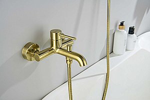 Смеситель для ванны Aquatek Европа AQ1349BG золото шлифованное купить в интернет-магазине сантехники Sanbest