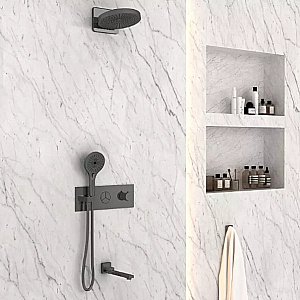 Душевая система Vincea Inspire VSFW-432TI1GM вороненая сталь купить в интернет-магазине сантехники Sanbest