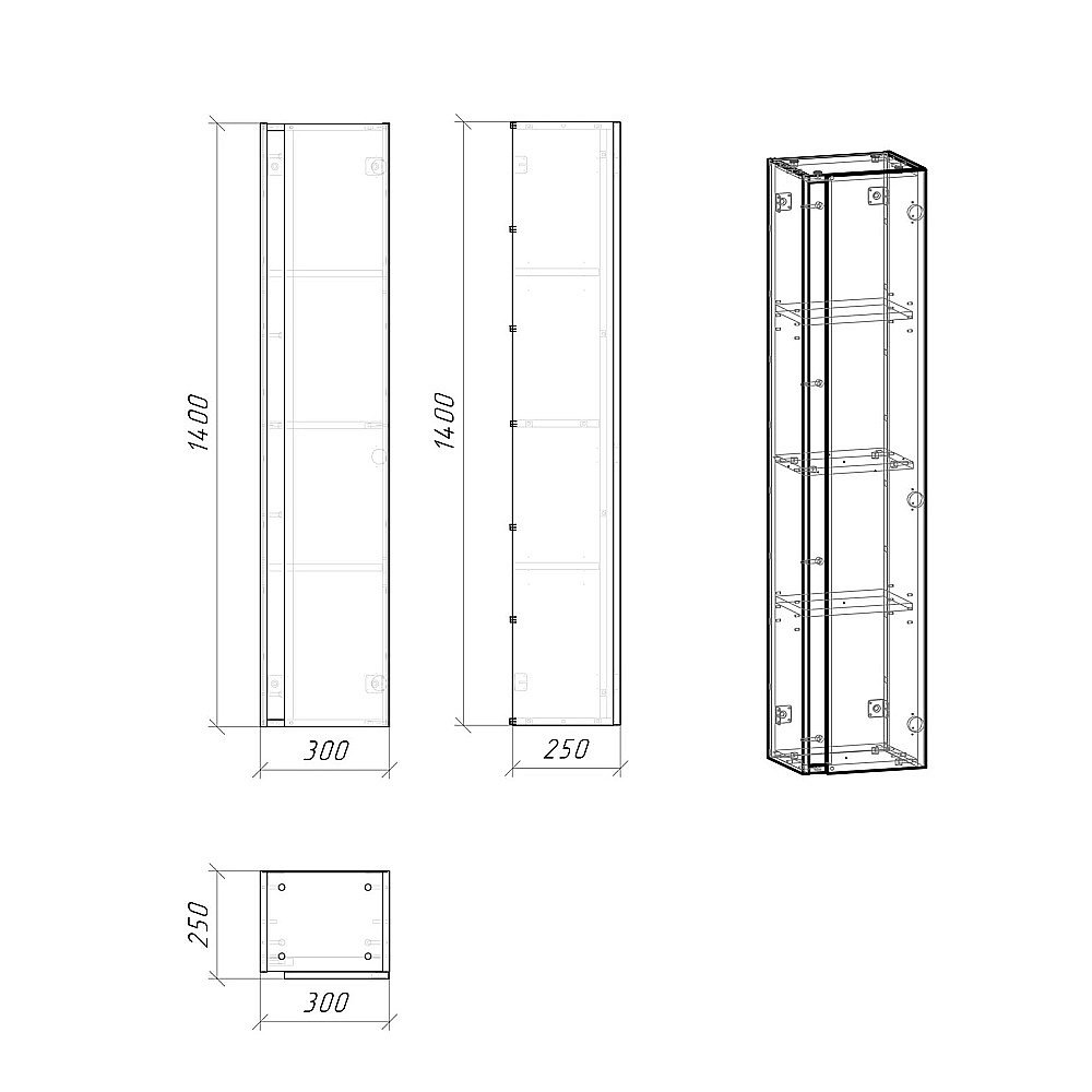 Пенал Grossman Юнит 30 208015 кадена лайт для ванной в интернет-магазине сантехники Sanbest