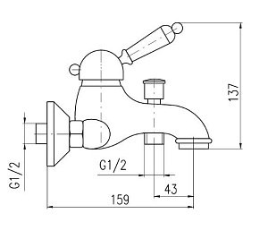 Смеситель для ванны Rav-Slezak LABE L554.5CMATC купить в интернет-магазине сантехники Sanbest