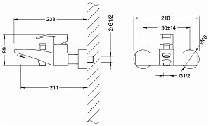 Смеситель для ванны Schein Sublime 51705/8006020 купить в интернет-магазине сантехники Sanbest