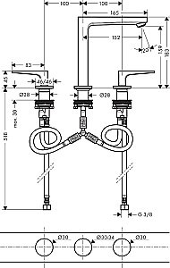 Смеситель для раковины Hansgrohe Metropol 160 32515340 купить в интернет-магазине сантехники Sanbest
