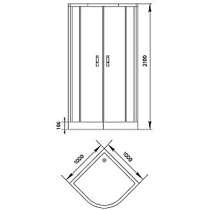 Душевой уголок Aquanet Alfa NAA2142 100x100 стекло прозрачное/профиль хром купить в интернет-магазине Sanbest