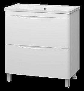 Тумба с раковиной Misty Атлантик - 80 П-Атл-01080-0112Я белая для ванной в интернет-магазине Sanbest