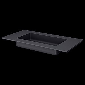 Тумба с раковиной Armadi Art QUATRO 1 100 FUGA LUNA/профиль ANTHRACITE/раковина ANTHRACITE для ванной в интернет-магазине Sanbest