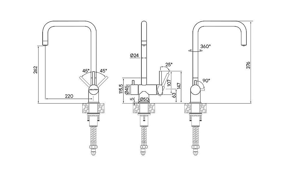 Смеситель для кухни Paulmark Wetter We213030-WH белый матовый купить в интернет-магазине сантехники Sanbest