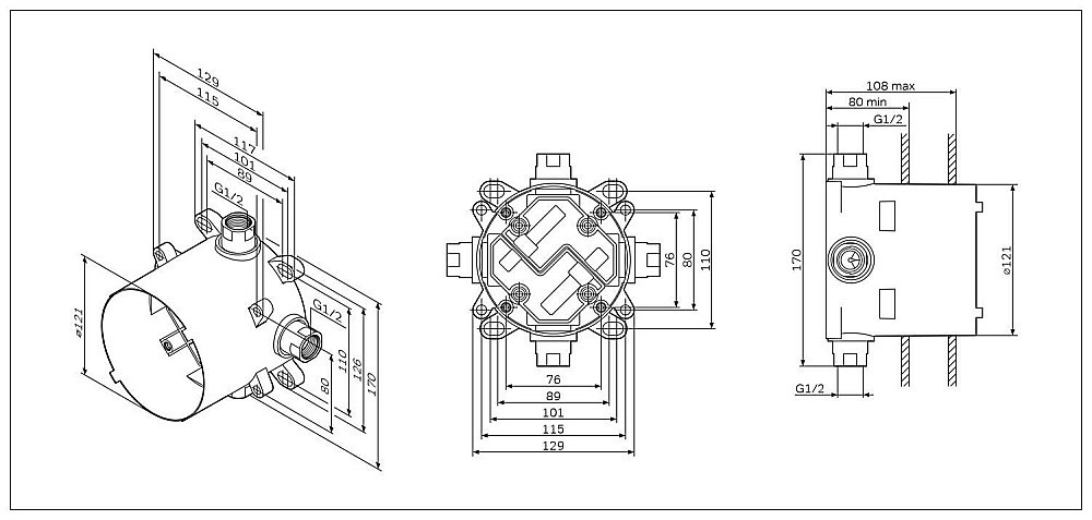 Скрытая часть AM.PM MultiDock F100100 купить в интернет-магазине сантехники Sanbest