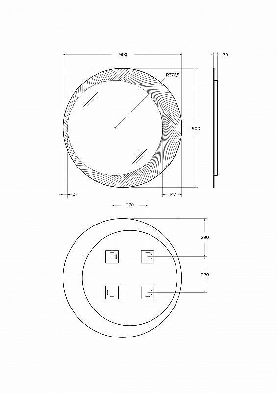 Зеркало Cezares 90 CZR-SPC-D900-LED в ванную от интернет-магазине сантехники Sanbest