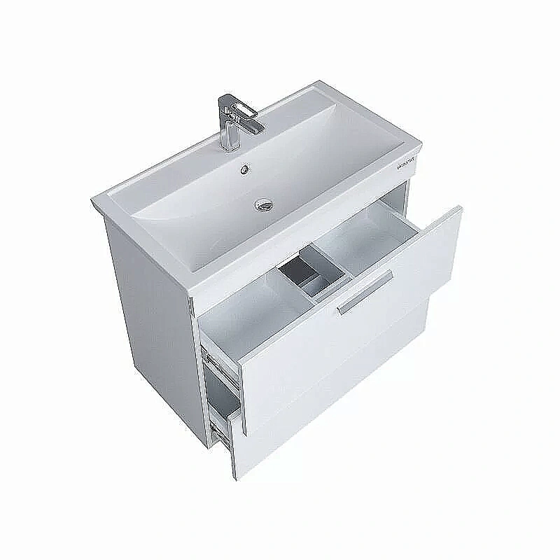 Тумба с раковиной Grossman НЕО 80 пленка, белая для ванной в интернет-магазине Sanbest