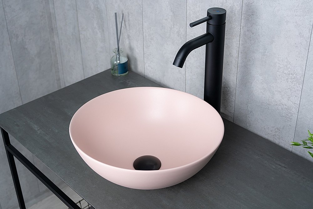 Раковина накладная Gid 9081pkm розовая матовая купить в интернет-магазине Sanbest