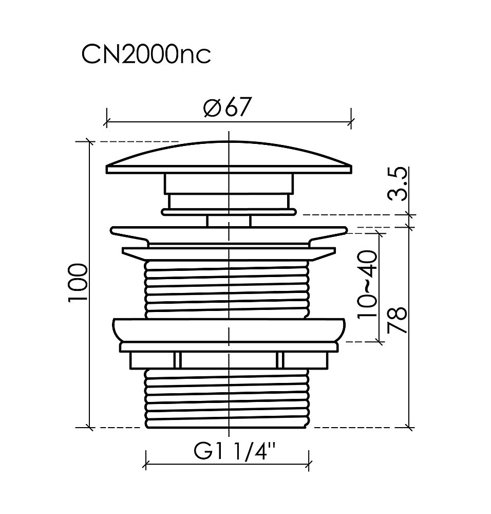 Донный клапан для раковины Ceramica Nova CN2000MWNC белый матовый купить в интернет-магазине сантехники Sanbest
