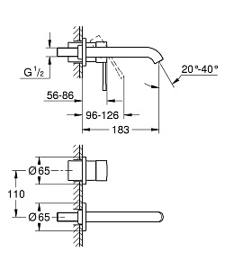 Смеситель для раковины Grohe Essence 29192KF1 фантомный черный купить в интернет-магазине сантехники Sanbest