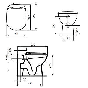 Унитаз приставной Ideal Standard Tempo-IS T328601 купить в интернет-магазине Sanbest