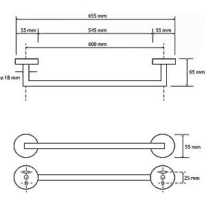 Полотенцедержатель Bemeta Graphit 156204042 антрацит купить в интернет-магазине сантехники Sanbest