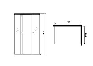 Душевой уголок Niagara Eco NG-1129-14QMT 120х90 профиль хром/стекло матовое купить в интернет-магазине Sanbest