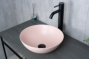 Раковина накладная Gid 9081pkm розовая матовая купить в интернет-магазине Sanbest