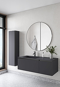 Тумба с раковиной Armadi Art QUATRO 2 140 ANTHRACITE/профиль ANTHRACITE/раковина ANTHRACITE для ванной в интернет-магазине Sanbest