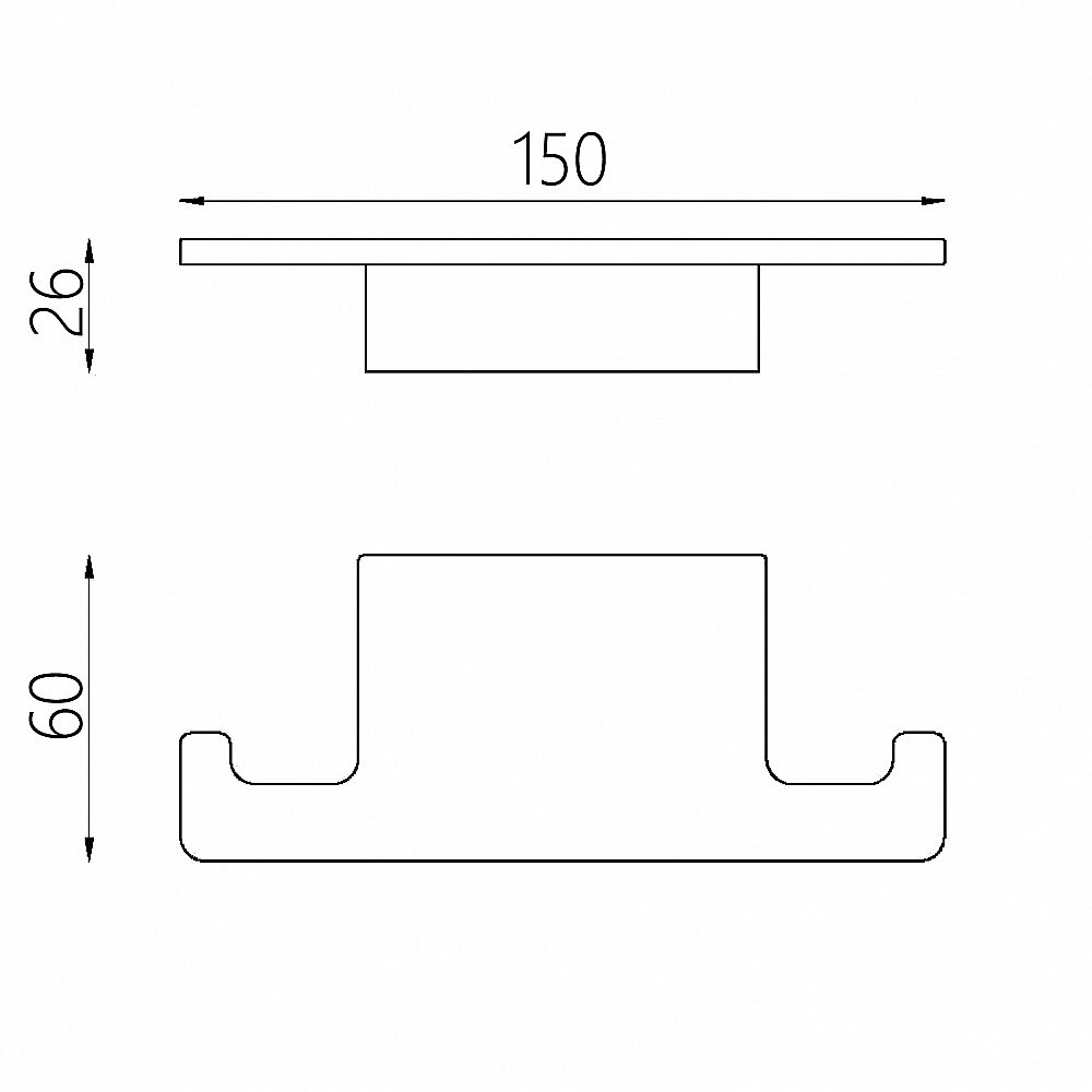 Крючок двойной ABBER Funktion AA1152 хром купить в интернет-магазине сантехники Sanbest