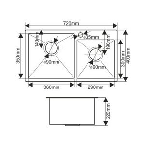 Мойка кухонная Melana ProfLine S7240HG золото купить в интернет-магазине сантехники Sanbest