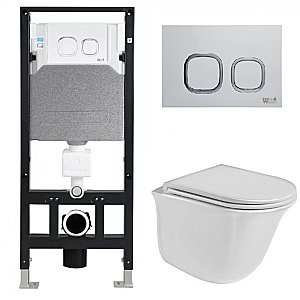 Унитаз с инсталляцией WeltWasser AMBERG 506 + TELBACH 004 GL-WT + AMBERG RD-MT CR купить в интернет-магазине Sanbest