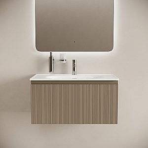 Тумба с раковиной Sancos CODE CD80GB/CN13002 80 серо - бежевый для ванной в интернет-магазине Sanbest