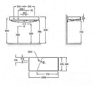 Тумба с раковиной Jacob Delafon RYTHMIK 100 EB1310-E70+EXN112-00 арлингтонский дуб для ванной в интернет-магазине Sanbest