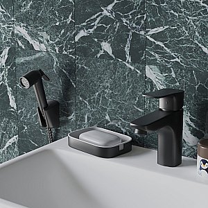 Смеситель для раковины PAINI Viva Style P4YO205/574 с гигиеническим душем, черный купить в интернет-магазине сантехники Sanbest