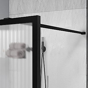 Душевое ограждение Vincea Walk-In VSW-1HP110FLB 110 стекло рифленое/профиль черный матовый купить в интернет-магазине Sanbest