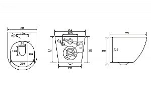 Унитаз подвесной Abber Bequem AC1100TMB черный матовый, с крышкой микролифт, безободковый, слив-торнадо купить в интернет-магазине Sanbest