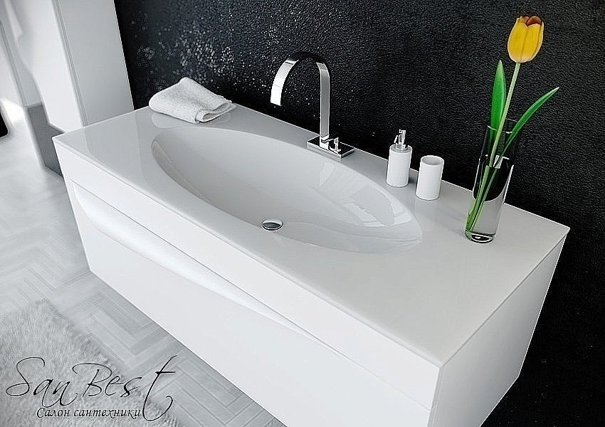 Тумба с раковиной Clarberg Papyrus 100 для ванной в интернет-магазине Sanbest