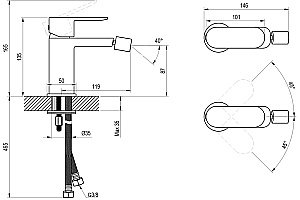 Смеситель для биде Ravak Chrome II X070465 черный купить в интернет-магазине сантехники Sanbest