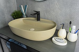 Раковина накладная Gid Lago 61 Sr1346 53343 капучино матовая купить в интернет-магазине Sanbest