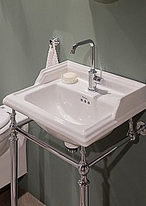 Консоль с раковиной Burlington B20 1TH 51 шлифованный никель для ванной в интернет-магазине сантехники Sanbest