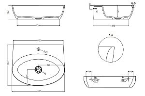 Раковина Salini ALDA WALL 02 140322M 58 из искусственного камня S-Stone, белая матовая купить в интернет-магазине Sanbest
