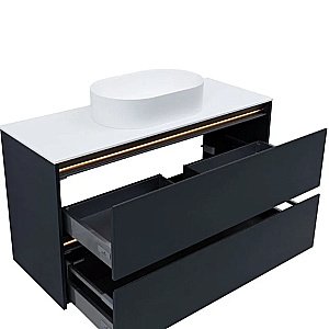 Тумба с раковиной Allen Brau Activity 120 1.34015.AM антрацит матовый/олива брашированная для ванной в интернет-магазине Sanbest