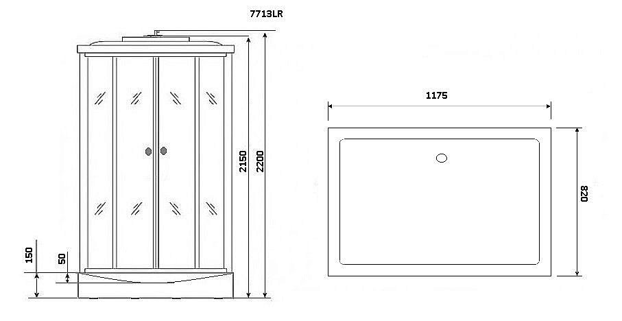 Душевая кабина Niagara Luxe 7713W 120х82 купить в интернет-магазине Sanbest