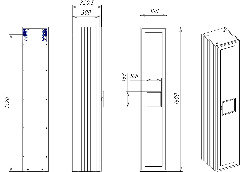 Пенал LA FENICE Cubo Grigio 30 серый/ручка черная для ванной в интернет-магазине сантехники Sanbest