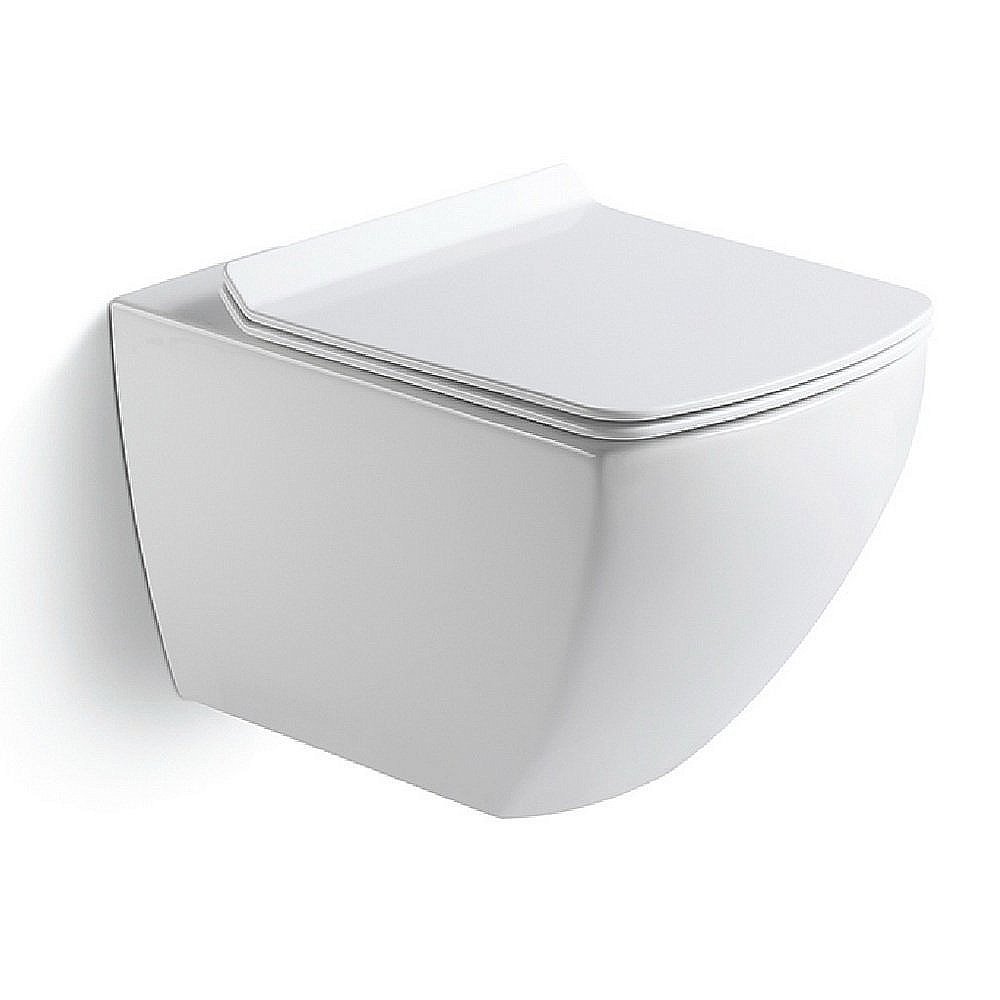 Унитаз подвесной Black&White Universe W-726 белый, безободковый купить в интернет-магазине Sanbest