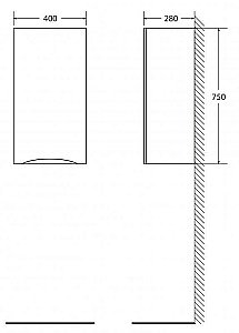 Шкаф BelBagno FLY-MARINO 750 40 Bianco Lucido для ванной в интернет-магазине сантехники Sanbest