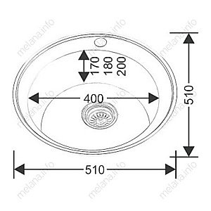 Мойка кухонная с сифоном Melana 018a N(*15) купить в интернет-магазине сантехники Sanbest