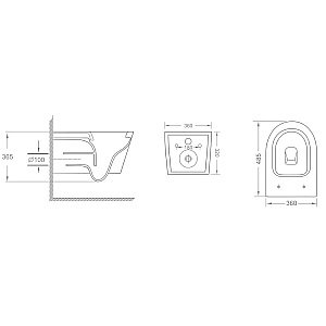 Унитаз подвесной Veconi Moro VMO-48TB черный матовый, безободковый, с крышкой микролифт, слив торнадо купить в интернет-магазине Sanbest