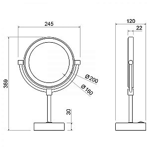 Зеркало косметическое с подсветкой Timo Saona 13276/03 черный купить в интернет-магазине сантехники Sanbest