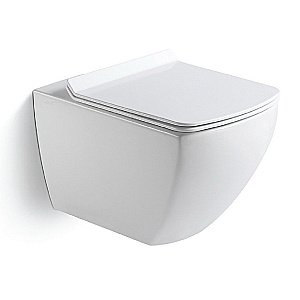 Унитаз подвесной Black&White Universe W-726 белый, безободковый купить в интернет-магазине Sanbest