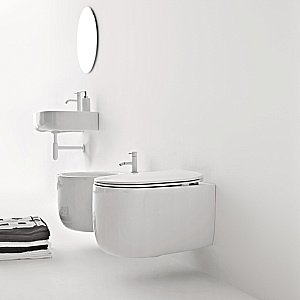 Унитаз подвесной Kerasan Nolita 5314 белый, безободковый купить в интернет-магазине Sanbest