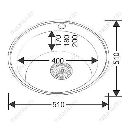 Мойка кухонная с сифоном Melana 018a N(*15) купить в интернет-магазине сантехники Sanbest