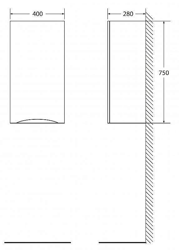Шкаф BelBagno FLY-MARINO 750 40 Bianco Lucido для ванной в интернет-магазине сантехники Sanbest