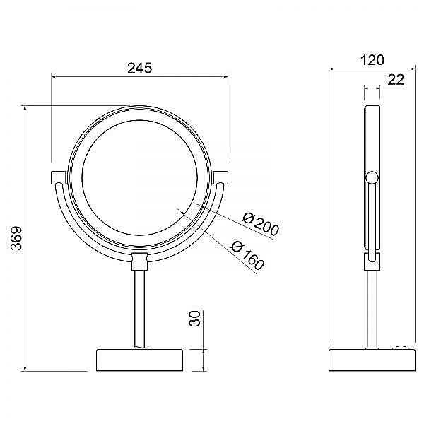 Зеркало косметическое с подсветкой Timo Saona 13276/03 черный купить в интернет-магазине сантехники Sanbest