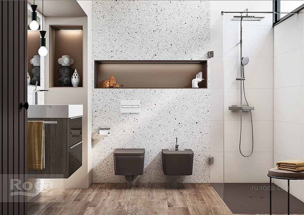 Тумба с раковиной Roca Inspira 851077403 100 зеркальный для ванной в интернет-магазине Sanbest